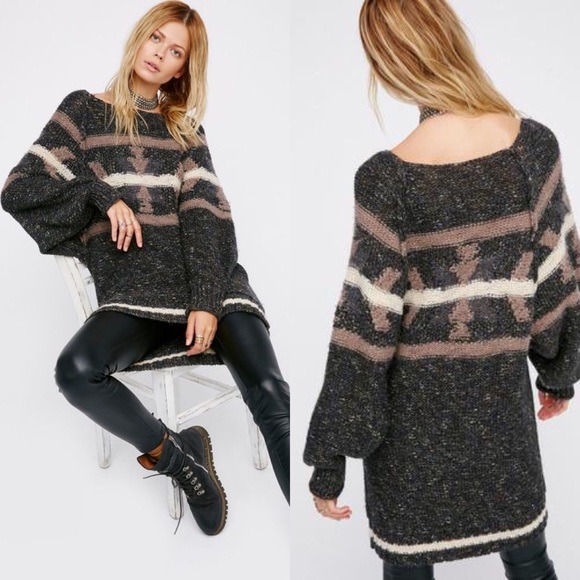 NWT FP Northern Lights Sweater Mini Dress Grey - Picture 8 of 8